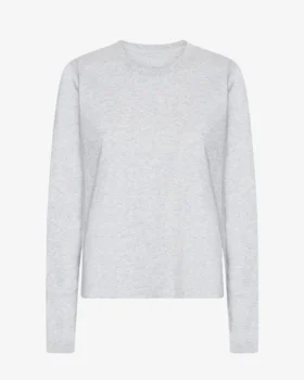 T-shirt à manches longues bio pour femme - Mélange neige