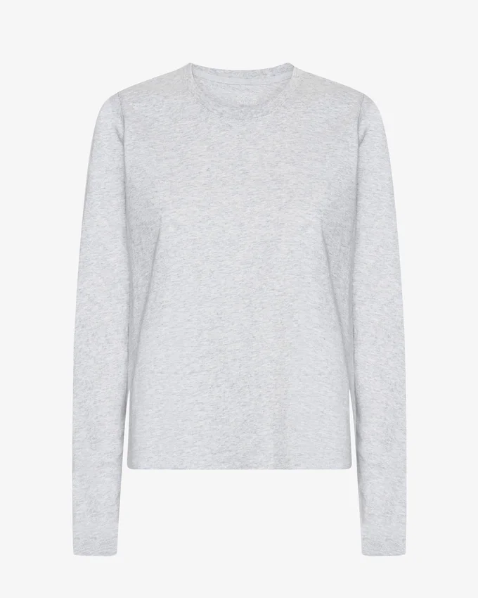 T-shirt à manches longues bio pour femme - Mélange neige