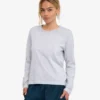 T-shirt à manches longues bio pour femme - Mélange neige