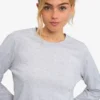 T-shirt à manches longues bio pour femme - Mélange neige