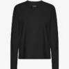 T-shirt à manches longues bio pour femme - Noir profond