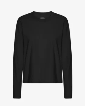 T-shirt à manches longues bio pour femme - Noir profond