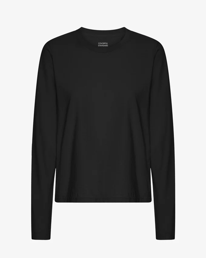T-shirt à manches longues bio pour femme - Noir profond