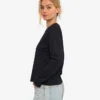 T-shirt à manches longues bio pour femme - Noir profond