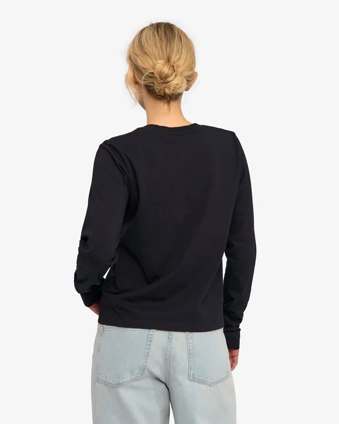 T-shirt à manches longues bio pour femme - Noir profond
