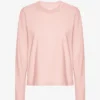 T-shirt à manches longues bio pour femme - Rose délavé