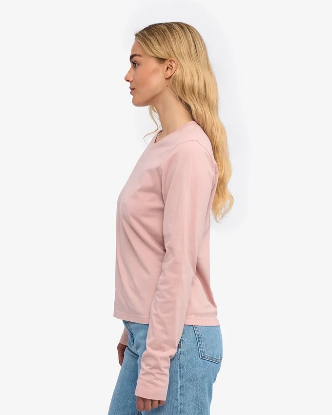 T-shirt à manches longues bio pour femme - Rose délavé
