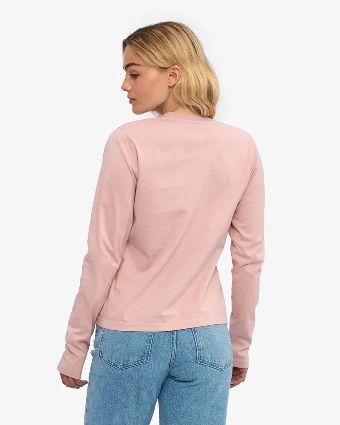 T-shirt à manches longues bio pour femme - Rose délavé