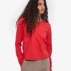 T-shirt à manches longues bio pour femme - Rouge mandarine