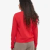 T-shirt à manches longues bio pour femme - Rouge mandarine