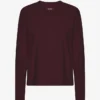 T-shirt à manches longues bio pour femme - Rouge sang de bœuf