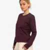T-shirt à manches longues bio pour femme - Rouge sang de bœuf
