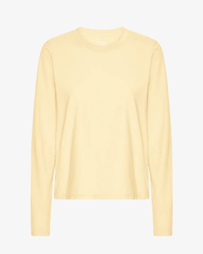 T-shirt à manches longues bio pour femme - Soft Yellow
