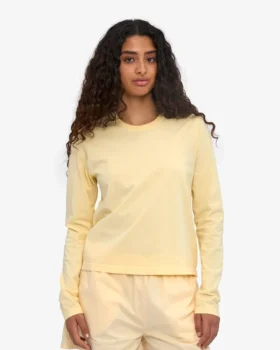 T-shirt à manches longues bio pour femme – Soft Yellow