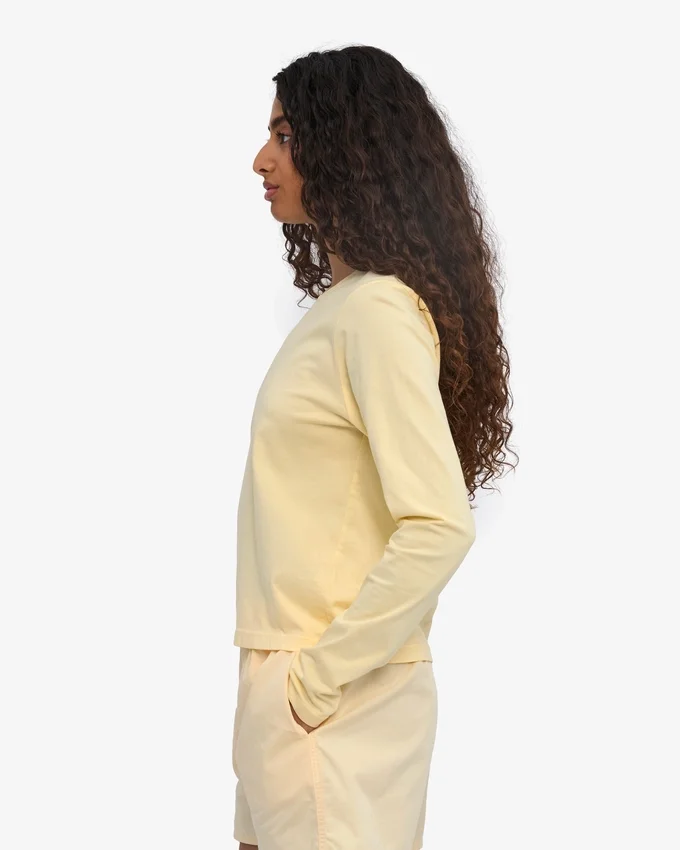 T-shirt à manches longues bio pour femme - Soft Yellow