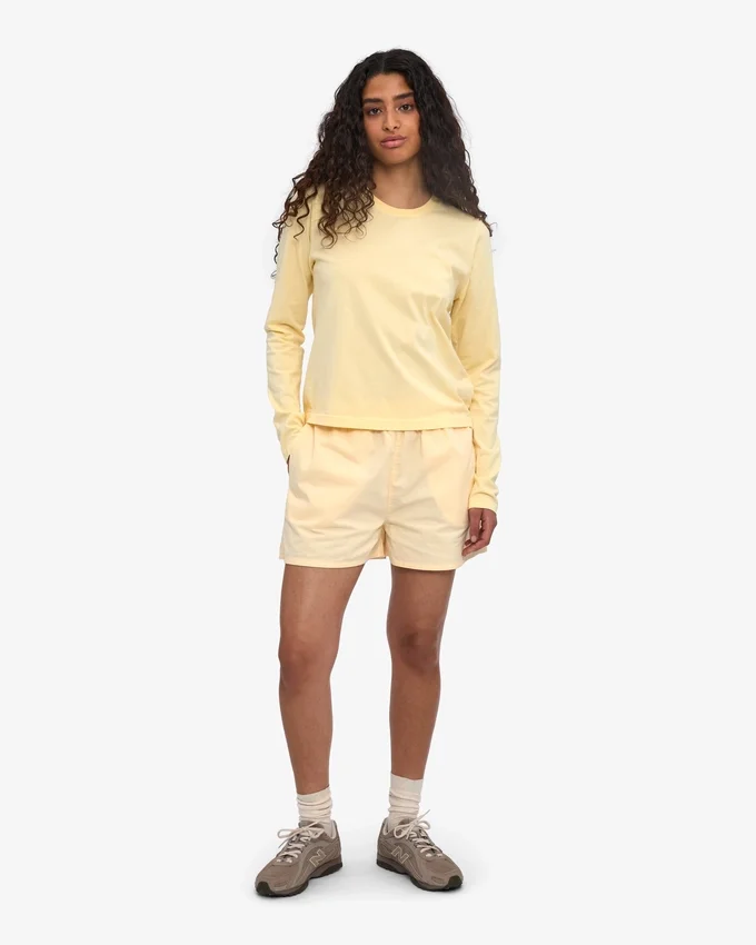 T-shirt à manches longues bio pour femme - Soft Yellow
