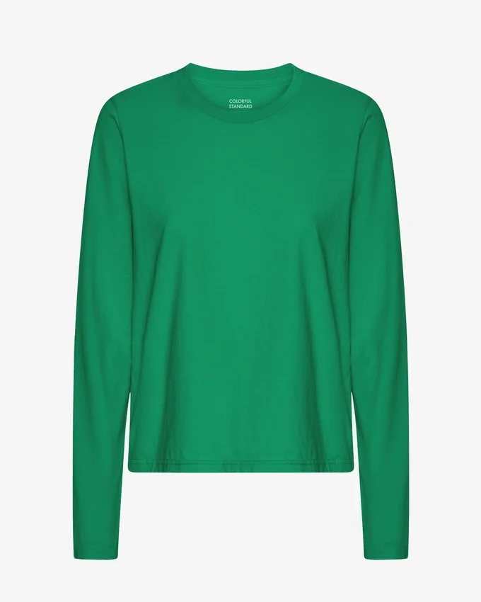 T-shirt à manches longues bio pour femme - Vert Kelly