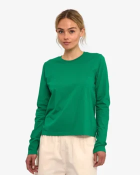 T-shirt à manches longues bio pour femme – Vert Kelly
