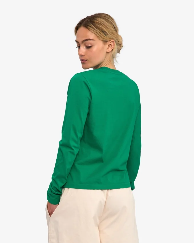T-shirt à manches longues bio pour femme - Vert Kelly