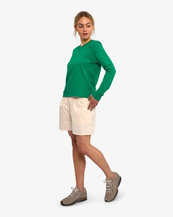 T-shirt à manches longues bio pour femme - Vert Kelly