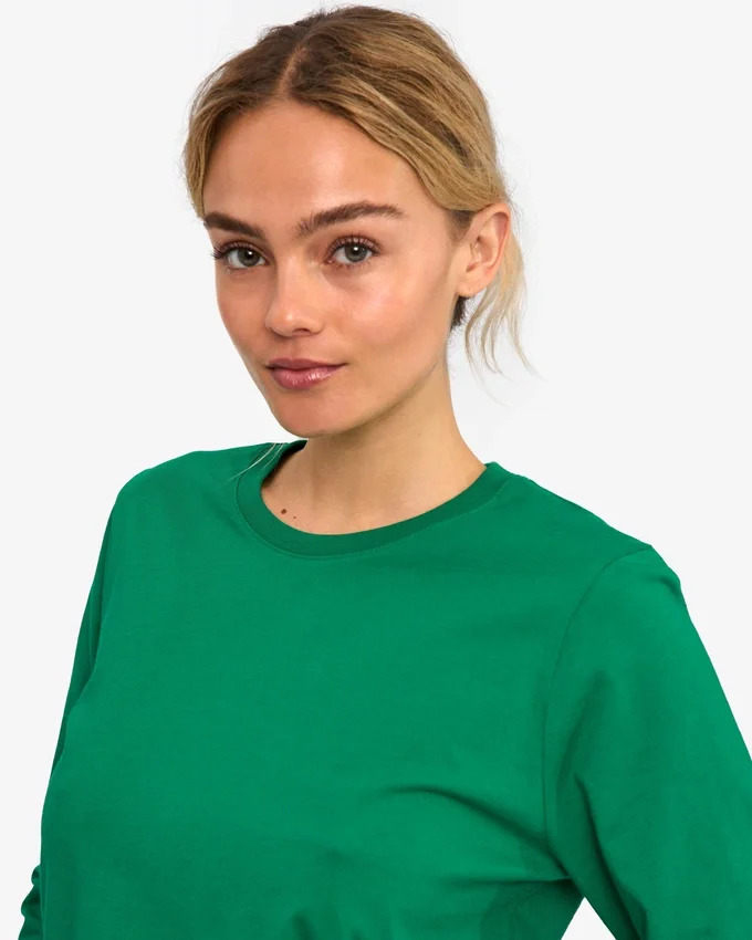 T-shirt à manches longues bio pour femme - Vert Kelly