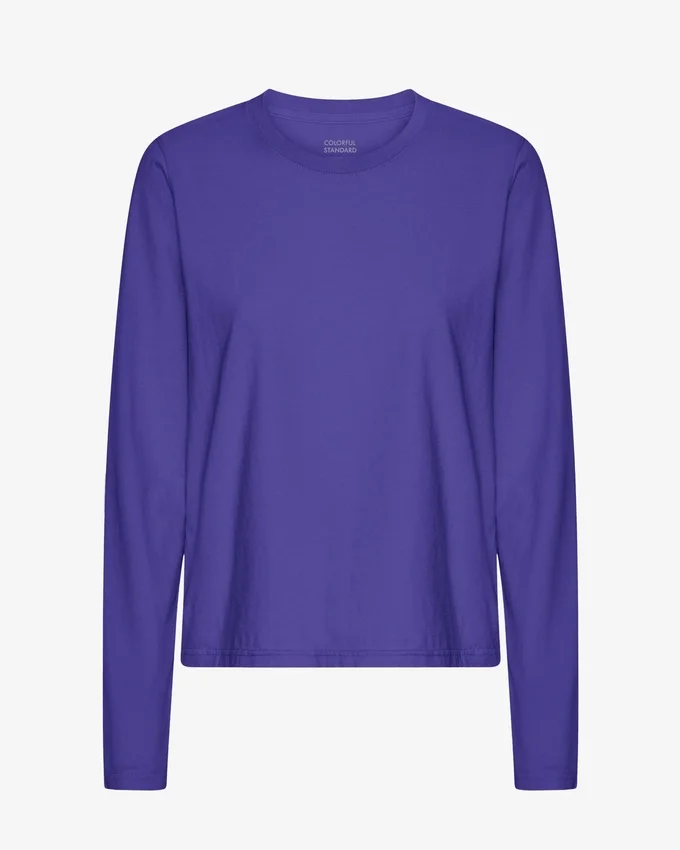 T-shirt à manches longues bio pour femme - Violet ultra