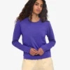 T-shirt à manches longues bio pour femme - Violet ultra