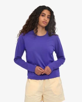 T-shirt à manches longues bio pour femme – Violet ultra