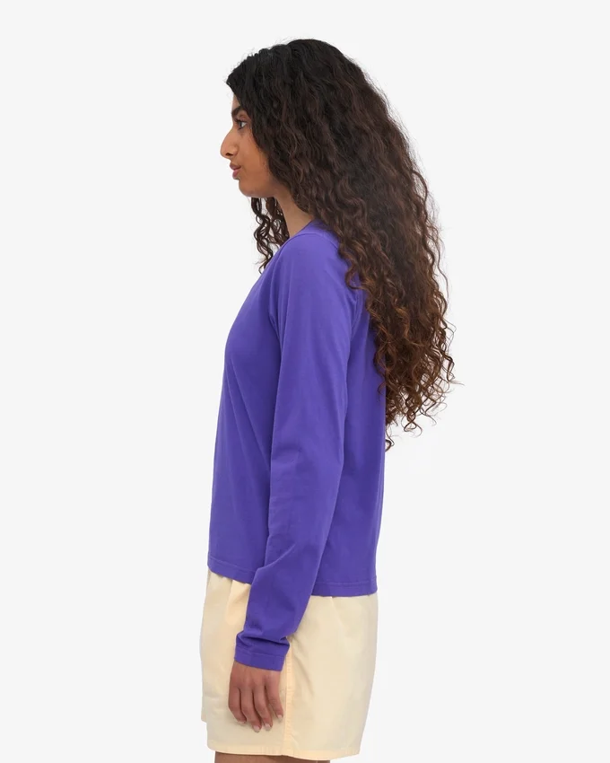 T-shirt à manches longues bio pour femme - Violet ultra