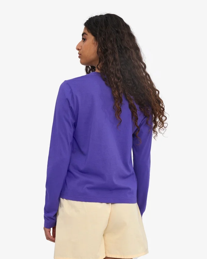 T-shirt à manches longues bio pour femme - Violet ultra