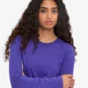 T-shirt à manches longues bio pour femme - Violet ultra
