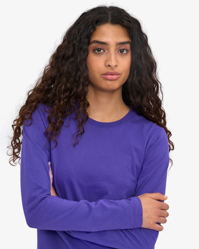 T-shirt à manches longues bio pour femme - Violet ultra