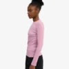 T-shirt à manches longues côtelé bio pour femme - Fleur de cerisier