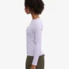 T-shirt à manches longues côtelé bio pour femme - Lavande douce