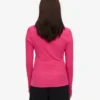 T-shirt à manches longues en coton bio côtelé pour femme - Rose bubble-gum