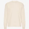 T-shirt à manches longues oversize en coton bio - Blanc ivoire