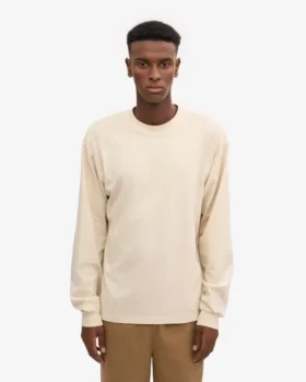 T-shirt à manches longues oversize en coton bio – Blanc ivoire