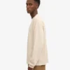 T-shirt à manches longues oversize en coton bio - Blanc ivoire