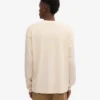 T-shirt à manches longues oversize en coton bio - Blanc ivoire
