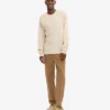T-shirt à manches longues oversize en coton bio - Blanc ivoire