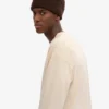 T-shirt à manches longues oversize en coton bio - Blanc ivoire