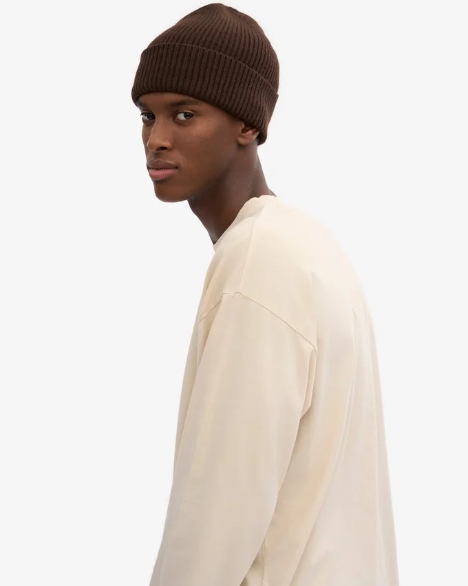 T-shirt à manches longues oversize en coton bio - Blanc ivoire
