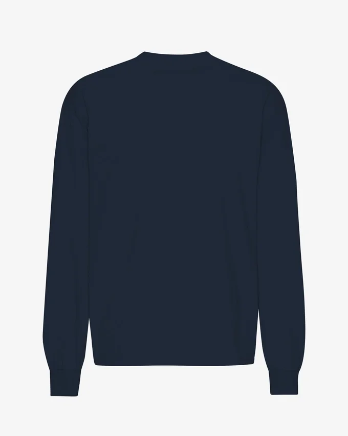 T-shirt à manches longues oversize en coton bio - Bleu marine