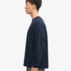 T-shirt à manches longues oversize en coton bio - Bleu marine