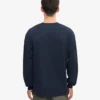 T-shirt à manches longues oversize en coton bio - Bleu marine