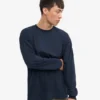 T-shirt à manches longues oversize en coton bio - Bleu marine
