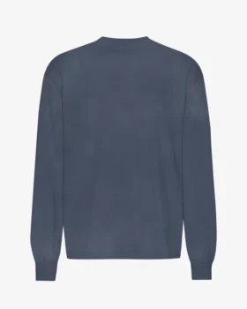 T-shirt à manches longues oversize en coton bio - Bleu Neptune