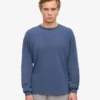T-shirt à manches longues oversize en coton bio - Bleu Neptune