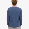T-shirt à manches longues oversize en coton bio - Bleu Neptune