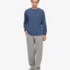 T-shirt à manches longues oversize en coton bio - Bleu Neptune